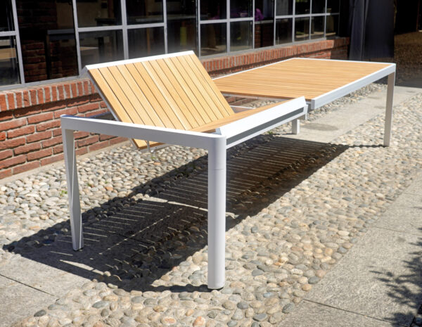 Tavolo Lanzarote 200/300 in alluminio e Teak Greenwood