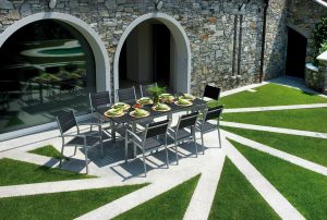 Tavolo Ravello 150/210X90 Alu Arg/Piano Nero 1 Pz