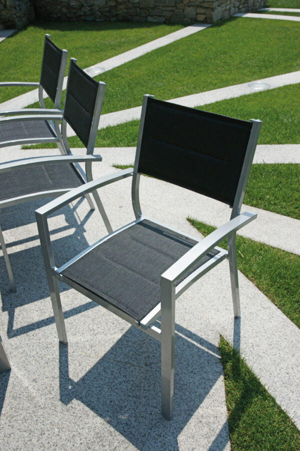 Tavolo Ravello 150/210X90 Alu Arg/Piano Nero 1 Pz