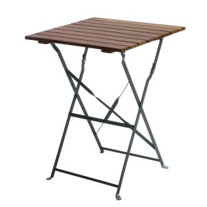 Set Bistro' Deluxe In Ferro E Legno - Tav. 55X55 1 Pz