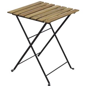 Set Bistrò In Ferro E Acacia Fsc Scura - 2 Sedie E Un Tavolo 55X54 Cm 1 Pz