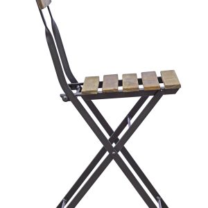 Set Bistrò In Ferro E Acacia Fsc Scura - 2 Sedie E Un Tavolo 55X54 Cm 1 Pz