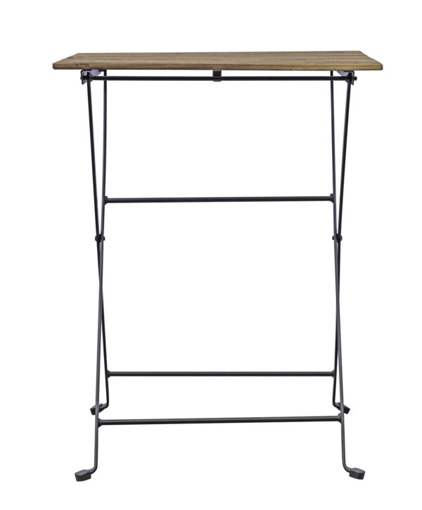 Set Bistrò In Ferro E Acacia Fsc Scura - 2 Sedie E Un  Tavolo 55X54 Cm 1 Pz