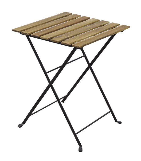 Set Bistrò In Ferro E Acacia Fsc Scura - 2 Sedie E Un  Tavolo 55X54 Cm 1 Pz