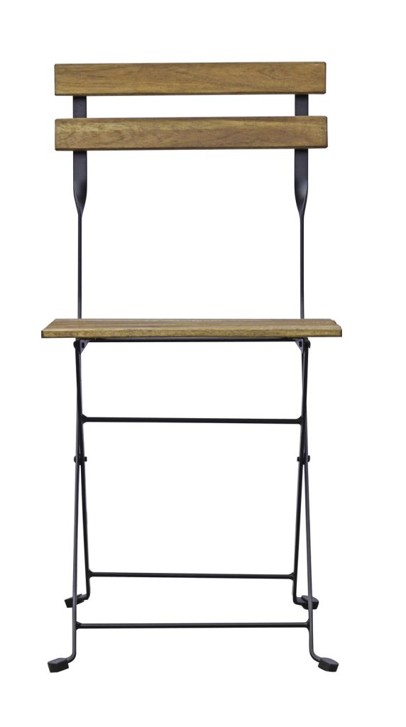 Set Bistrò In Ferro E Acacia Fsc Scura - 2 Sedie E Un  Tavolo 55X54 Cm 1 Pz