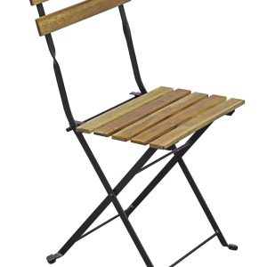 Set Bistrò In Ferro E Acacia Fsc Scura - 4 Sedie E Un Tavolo 100X54 Cm 2 Pz