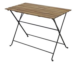 Set Bistrò In Ferro E Acacia Fsc Scura - 4 Sedie E Un  Tavolo 100X54 Cm 2 Pz