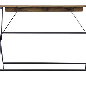 Set Bistrò In Ferro E Acacia Fsc Scura - 4 Sedie E Un Tavolo 100X54 Cm 2 Pz