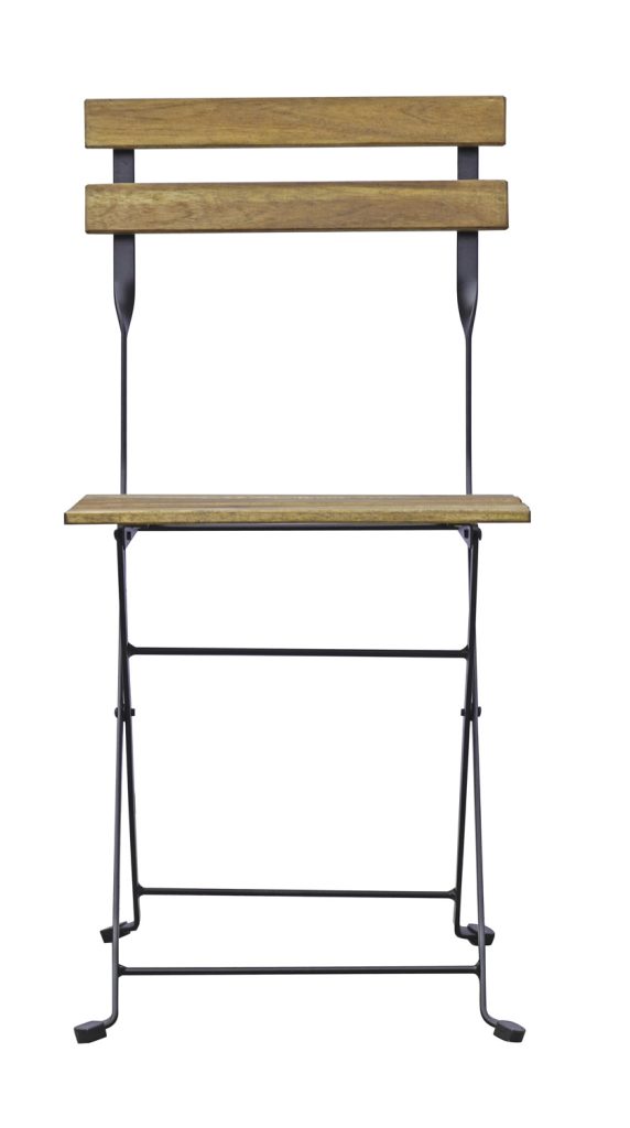 Set Bistrò In Ferro E Acacia Fsc Scura - 4 Sedie E Un  Tavolo 100X54 Cm 2 Pz