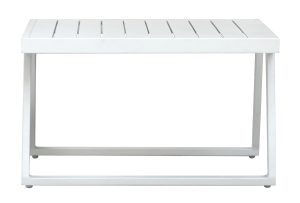 Set Tunisi Angolare - Composto Da 2 Divani A 3 Posti Trasformabili In Lettini - Tavolino 68 X 68 X 41 Cm Con Piano A Doghe Di Alluminio - Struttura In Alluminio  - Cuscini Sfoderabili