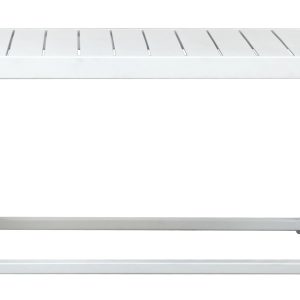 Set Tunisi Angolare - Composto Da 2 Divani A 3 Posti Trasformabili In Lettini - Tavolino 68 X 68 X 41 Cm Con Piano A Doghe Di Alluminio - Struttura In Alluminio  - Cuscini Sfoderabili