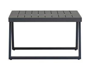 Set Tunisi Angolare - Composto Da 2 Divani A 3 Posti Trasformabili In Lettini - Tavolino 68 X 68 X 41 Cm Con Piano A Doghe Di Alluminio - Struttura In Alluminio  - Cuscini Sfoderabili