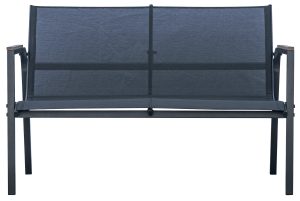 Set Tarquinia - Composto Da 2 Poltrone, 1 Divano E Un Tavolino Con Piano In Ceramic Glass Ø 65 Cm X 41 Cm - Textilene E Struttura In Ferro Epoxy Verde (V) - Braccioli In Resin Wood