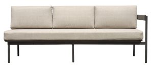 Set Torvaianica - Salotto Angolare Composto Da Due Divani  3 Posti Di Cui Uno Trasformabile In Lettino Con Schienale Regolabile E Un Tavolino Con Piano A Doghe 110 X 60 X 32 Cm - Struttura Alluminio Verde (V - Cuscini Sfoderabili  E Tre Pillow Decorativi