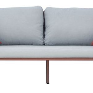 Set Maratea - Composto Da 2 Poltrone, Un Divano A Tre Posti - E Un Tavolino Piano In Ceramic Glass Effetto Cemento 110 X 60 X 40 Cm - Struttura In Alluminio E Corda - Cuscini Sfoderabili E Pillow Decorativi