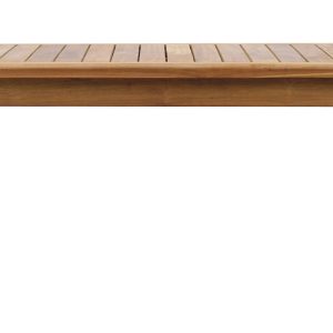 Set Riace - Composto Da 2 Poltrone, Un Divano A 2 Posti - Un Tavolino 120 X 60 X 45 Cm - In Legno Di Teak Fsc - Cuscini Ecrù