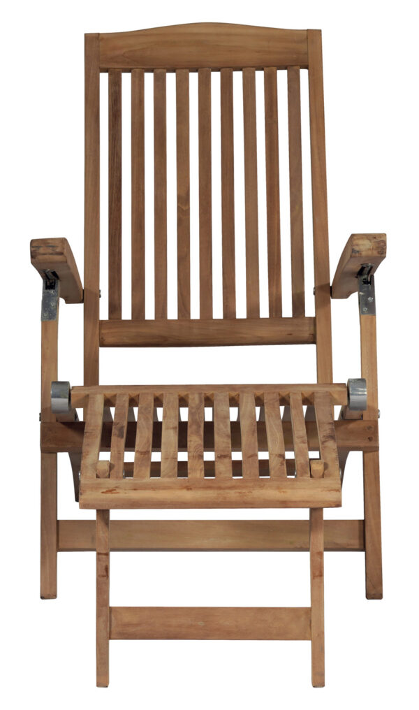 Poltrona Steamer reclinabile con cuscino Ecrù sfoderabile