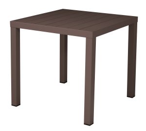 Tavolo San Vincenzo 80X80 Aluminio Colorato  Piano A Doghe