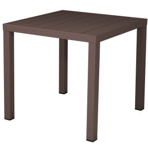 Tavolo San Vincenzo 80X80 Aluminio Colorato  Piano A Doghe