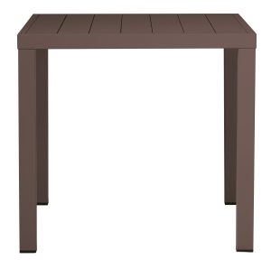 Tavolo San Vincenzo 80X80 Aluminio Colorato  Piano A Doghe