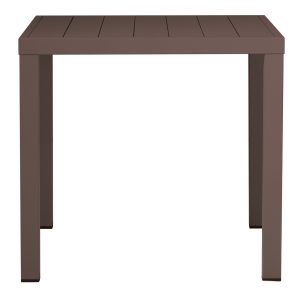 Tavolo San Vincenzo 80X80 Aluminio Colorato  Piano A Doghe