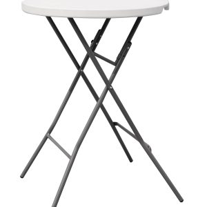 Tavolo Alto Catering - Piano In Polietilene Alta Densità - Tondo Ø 80 Cm - Tubo Ø 25 X 1 Mm