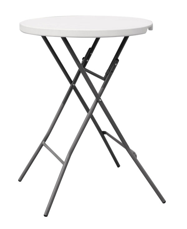 Tavolo Alto Catering - Piano In Polietilene Alta Densità - Tondo Ø 80 Cm - Tubo Ø 25 X 1 Mm