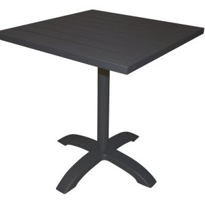 Tavolo Calipso Contract - Alluminio Con Piano Listelli - 70 X 70 Cm - Verniciato Epoxy Color