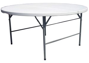 Tavolo Pieghevole Catering - Piano In Polietilene Alta Densità - Tondo Ø 150 Cm - Tubo Ø 28 X 1 Mm