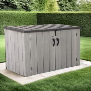 Box da giardino, resina HDPE, finto legno.