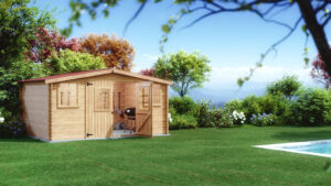 Casa Barone in abete rosso, assi da 28 mm.