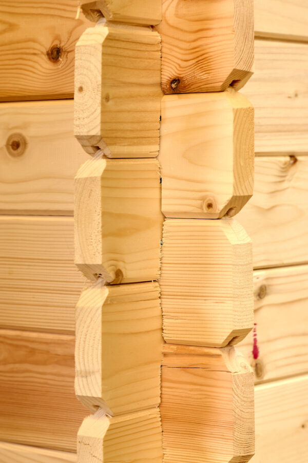 Casa Barone in abete rosso, assi da 28 mm.
