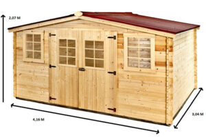 Casa Barone in abete rosso, assi da 28 mm.