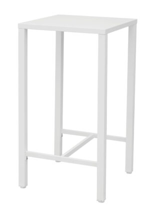 Tavolo Iseo  Alto Contract - Acciaio 60 X 60 Cm - Da Montare - Impilabile Con Gommini Distanziatori - Gambe 4,5 Cm X 4,5 Cm X 1,5 Mm Con Piedini Regolabili -