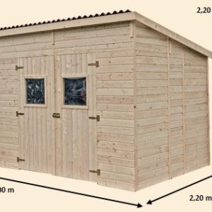 Casetta con pannelli in abete rosso da 16 mm. senza pavimento.