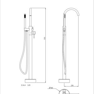 Colonna vasca a pavimento