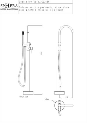 Colonna vasca a pavimento
