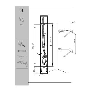 Colonna in acciaio multifunzione di design Sphera