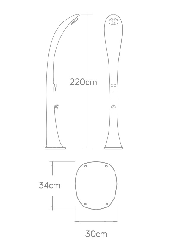 Colonna solare da esterno piscina in HDPE Sphera - immagine 6