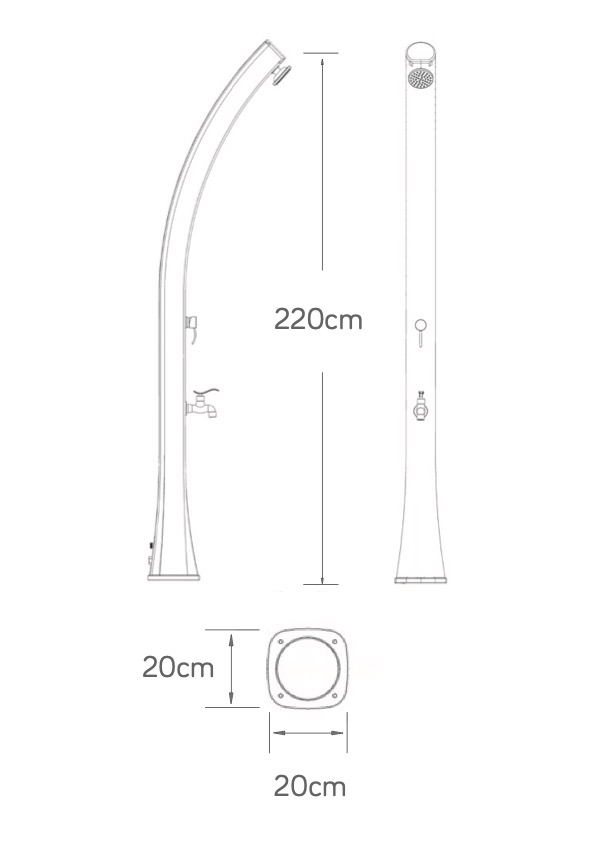 Colonna doccia solare in HDPE soffione ultrapiatto Sphera - immagine 9
