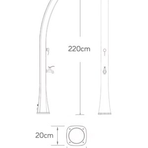 Colonna doccia solare in HDPE  soffione ultrapiatto Sphera