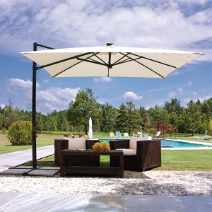 Ombrellone Florida 3X3 Palo Lat. Antracite Luci Ecru' 1 Pz