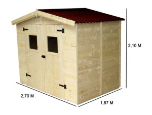 Casetta con pannelli in abete rosso da 16 mm. con pavimento.