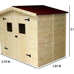 Casetta con pannelli in abete rosso da 16 mm. con pavimento.