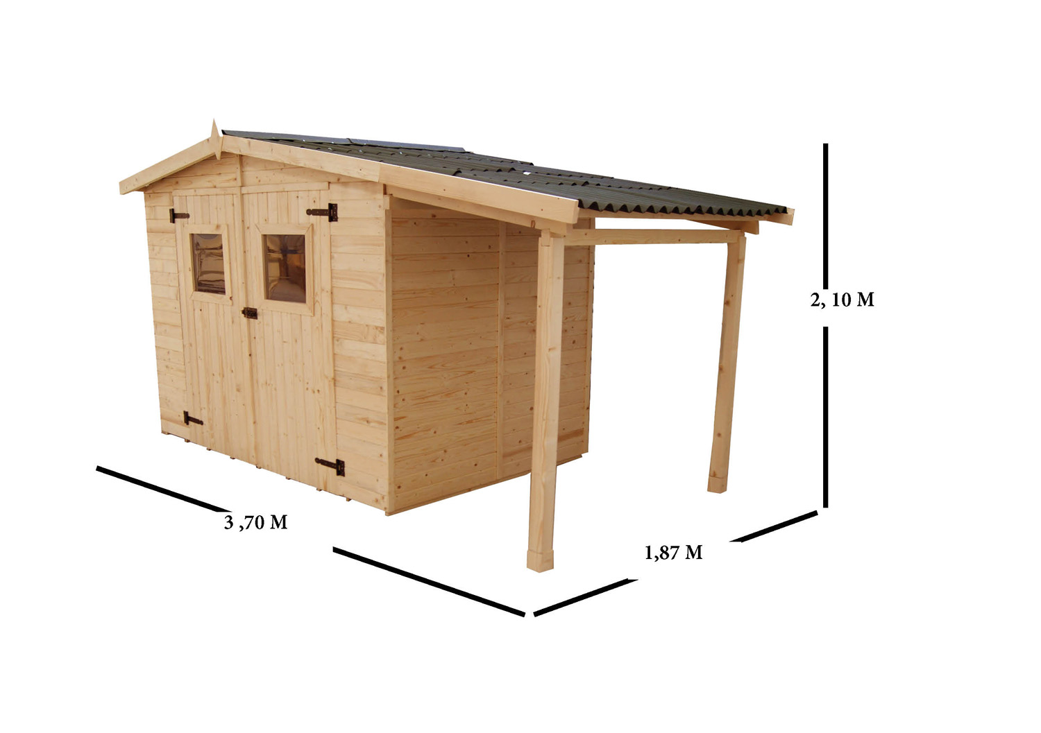 Casetta con pannelli in abete rosso da 16 mm. con pavimento. - immagine 2