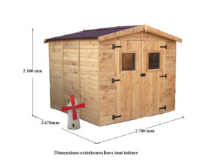 Casetta con pannelli in abete rosso da 16 mm. con pavimento.