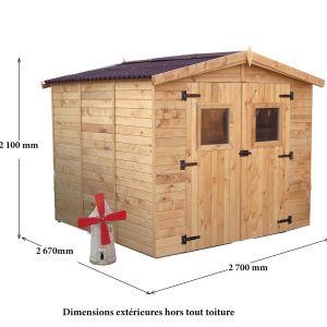 Casetta con pannelli in abete rosso da 16 mm. con pavimento.