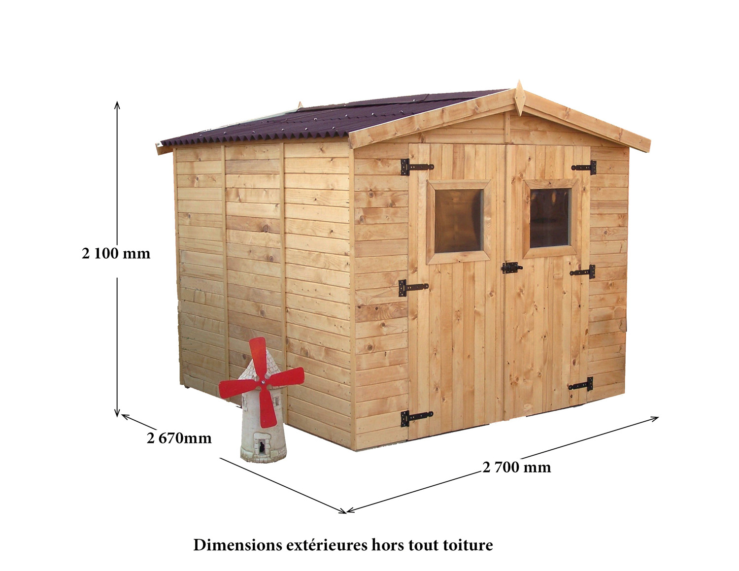 Casetta con pannelli in abete rosso da 16 mm. con pavimento. - immagine 2
