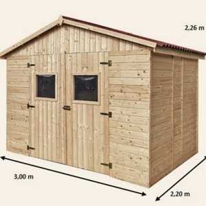 Casetta con pannelli in abete rosso da 16 mm. senza pavimento.