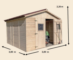 Casetta con pannelli in abete rosso da 16 mm. senza pavimento.